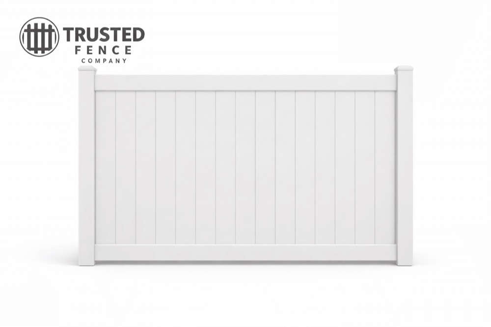 White vinyl fence panel